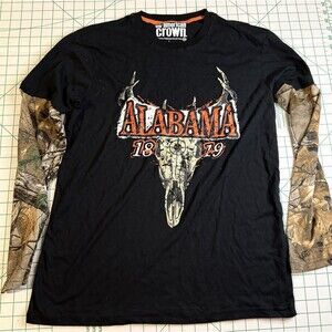American Crown Men’s Size L Long Sleeve Tshirt Alabama 1819 Hunting NWT Realtree